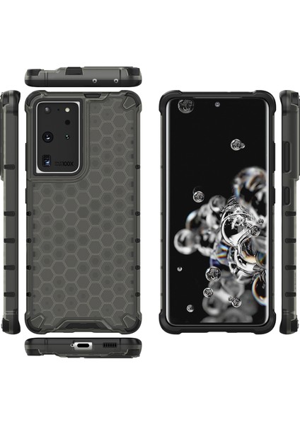 Samsung Galaxy S21 Ultra 5g-Black Için Petek Deseni Şok Geçirmez Tpu+Pc Combo Kılıf (Yurt Dışından) fiyatları