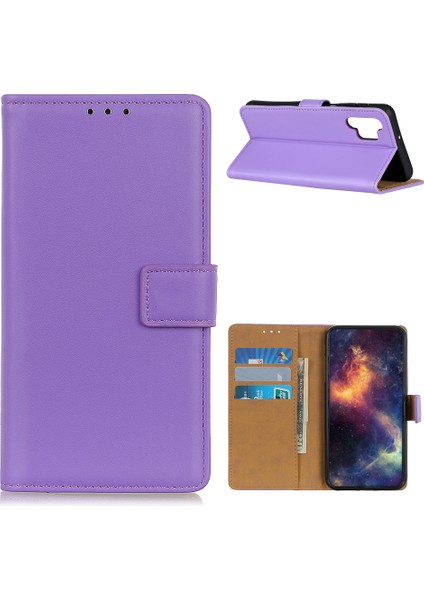 Samsung Galaxy A32 5G/M32 5g Kapak Cüzdan Stand Flip Deri Telefon Case-Dark Mor (Yurt Dışından)
