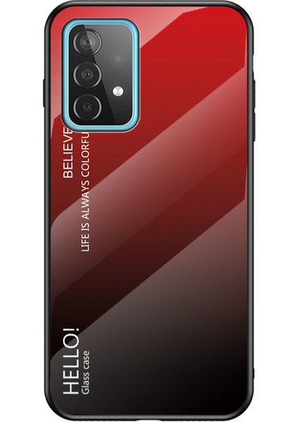 Tpu+Pc+Cam Renk Gradyan Deseni Samsung Galaxy A52 4G/5G/A52S 5g-Red/siyah Için Süper Ince Cep Telefonu Kılıfı (Yurt Dışından)