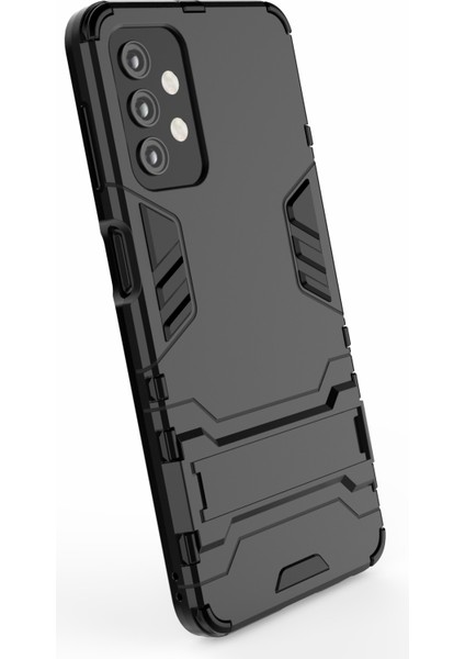 Samsung Galaxy A32 5G/M32 5g-Black Için Görünmez Kickstand ile Plastik+Tpu Hibrit Telefon Kılıfı (Yurt Dışından)