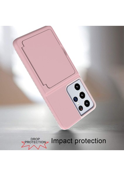 Samsung Galaxy S21 Ultra 5g-Pink Için Kart Tutucu ve Gizli Ayna ile Sert Pc+Tpu Koruyucu Kapak (Yurt Dışından) fiyatları