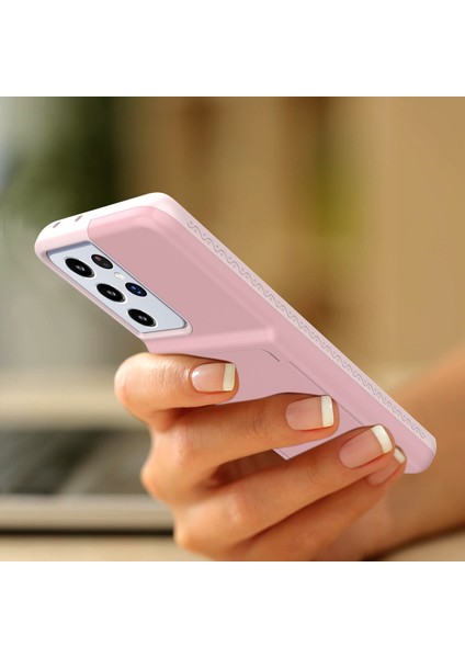 Samsung Galaxy S21 Ultra 5g-Pink Için Kart Tutucu ve Gizli Ayna ile Sert Pc+Tpu Koruyucu Kapak (Yurt Dışından) indirimleri