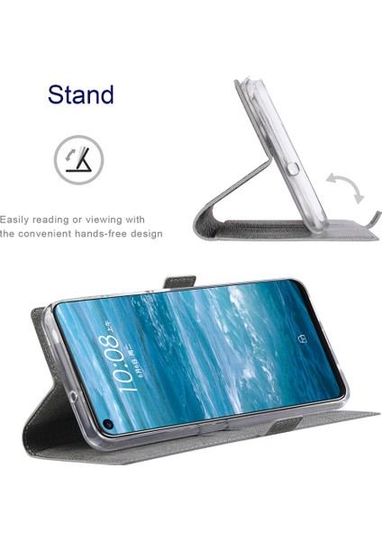 Samsung Galaxy A32 5g-Grey Için Dmk Çift Kart Tutucu Manyetik Toka Deri Cüzdan Stand Kapağı (Yurt Dışından)