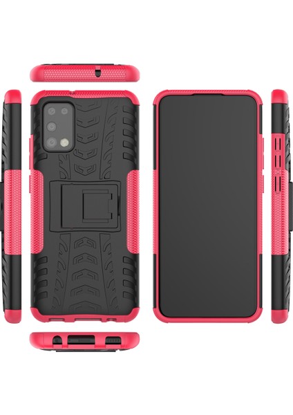 Samsung Galaxy A02S (164.2X75.9X9.1MM) Için Katlanabilir Kickstand Serin Lastik Pc+Tpu Hibrid Kabuk Kasası (Yurt Dışından)