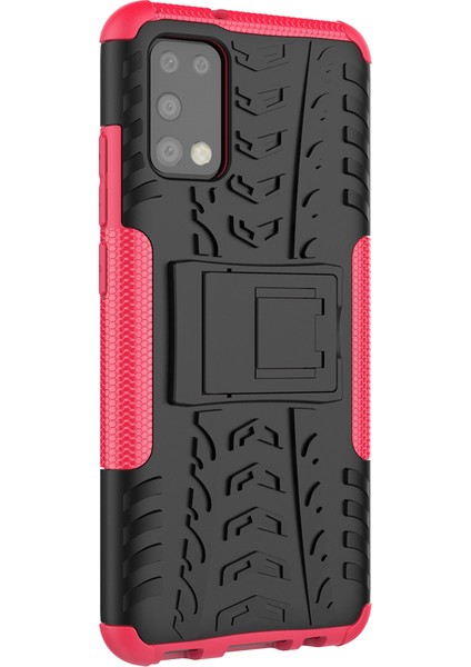 Samsung Galaxy A02S (164.2X75.9X9.1MM) Için Katlanabilir Kickstand Serin Lastik Pc+Tpu Hibrid Kabuk Kasası (Yurt Dışından)