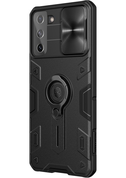 Samsung Galaxy S21 Için Camshield Zırh Kılıfı 5g 5g Anti-Cratch Pc+Tpu Hibrit Kabuk ile Halka Şekli Kickstand-Black (Yurt Dışından) modelleri