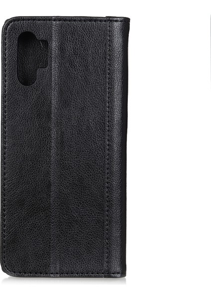 Samsung Galaxy A32 4g (Ab Versiyonu) Otomatik Emilen Tasarım Litchi Cilt Bölünmüş Deri Kasa Cüzdan Kapağı-Siyah (Yurt Dışından)