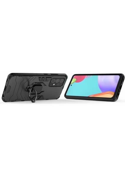 Samsung Galaxy A52 Için 4G/5G/A52S 5g Serin Koruma Pc+Tpu Hibrid Telefon Kılıfı Kickstand-Black ile Shock Anti-Shock Telefon Kapağı (Yurt Dışından) modelleri