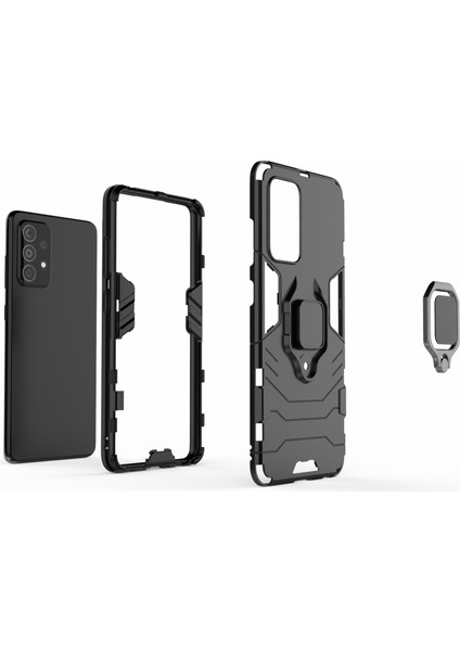 Samsung Galaxy A52 Için 4G/5G/A52S 5g Serin Koruma Pc+Tpu Hibrid Telefon Kılıfı Kickstand-Black ile Shock Anti-Shock Telefon Kapağı (Yurt Dışından) fırsatları