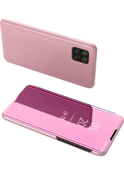 Samsung Galaxy A22 5g (Ab Versiyonu) Için Pc Iç Folio Flip Kaplama Stand Kılıfı ile Ayna Yüzey Deri- (Yurt Dışından)