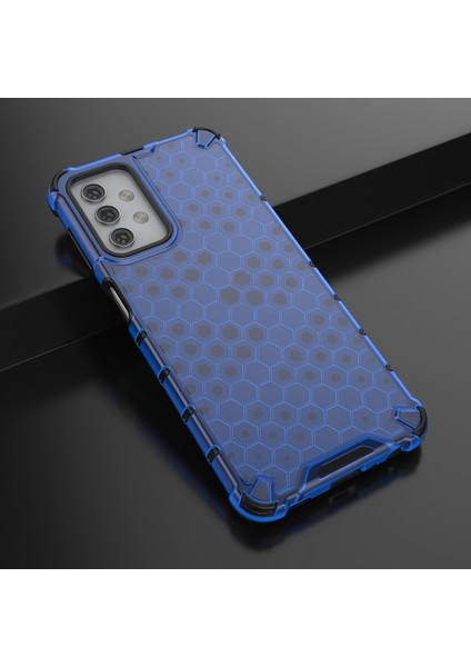 Samsung Galaxy A32 5g Petek Deseni Şok Geçirmez Tpu+Pc Combo Case-Mavi (Yurt Dışından)