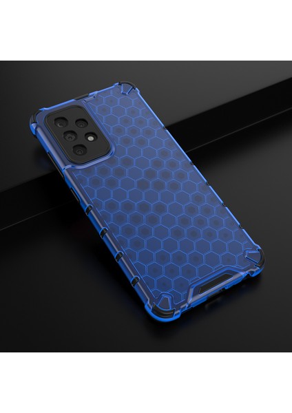 A52 4G/5G/A52S 5g Petek Deseni Şok Geçirmez Tpu+Pc Combo Case-Blue (Yurt Dışından)