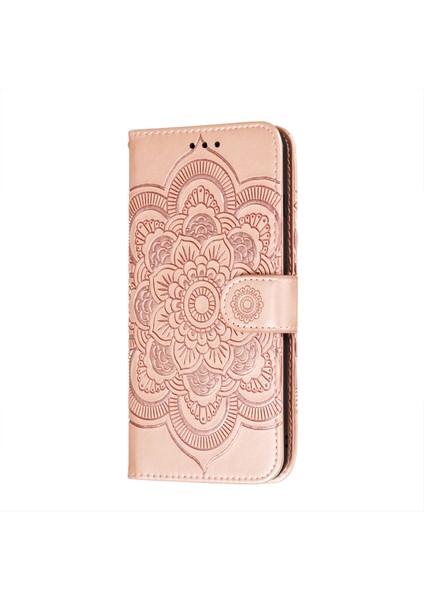 Samsung Galaxy A32 5g Case-Rose Altın Için Mandala Çiçek Standı Deri Flip Shell (Yurt Dışından)