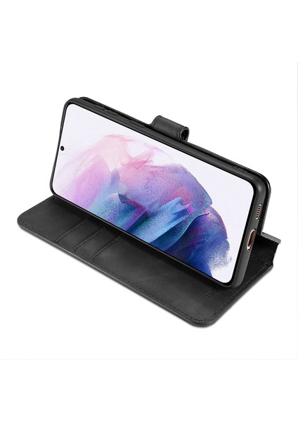 Samsung Galaxy S21+5G Stand Cover-Black Için Retro Stil Deri Koruyucu Kılıf (Yurt Dışından)