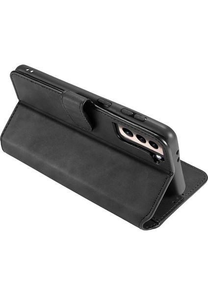 Samsung Galaxy S21+5G Stand Cover-Black Için Retro Stil Deri Koruyucu Kılıf (Yurt Dışından)
