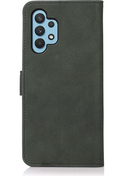 Samsung Galaxy A32 5G/M32 5g-Green Için Khazneh Dokulu Yüzey Cüzdan Deri Telefon Stand Kapağı Kılıfı (Yurt Dışından)