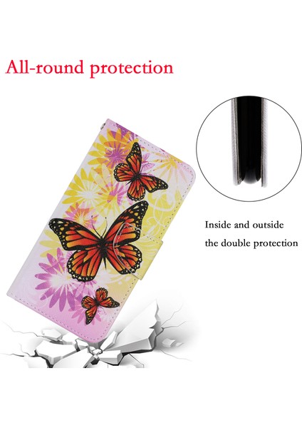 Desen Baskı Tasarımı Pu Deri Cüzdan Samsung Galaxy A32 5G/M32 5g-Big Kelebek (Yurt Dışından) fırsatları
