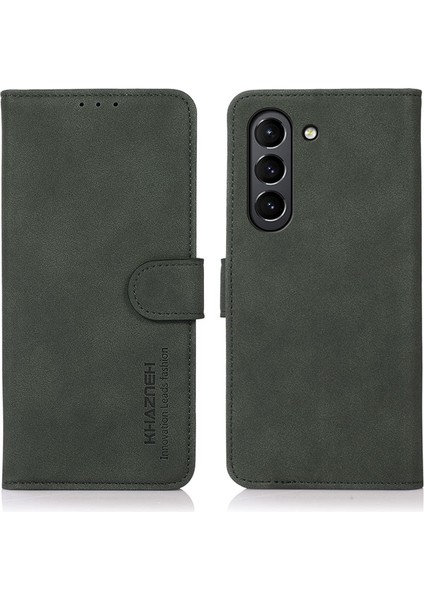 Samsung Galaxy S21 FE/S21 Fan Edition-Green Için Khazneh Cüzdan Tasarım Deri Kapak Kılıfı (Yurt Dışından)