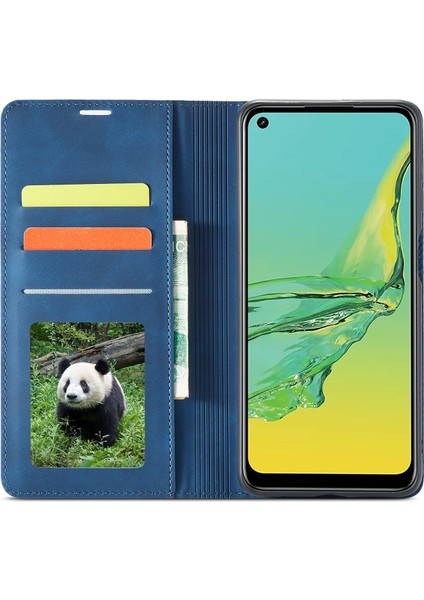 Samsung Galaxy A32 5G/M32 5g-Blue Için Fantasy Serisi Skin Duygu Deri Kılıf (Yurt Dışından)