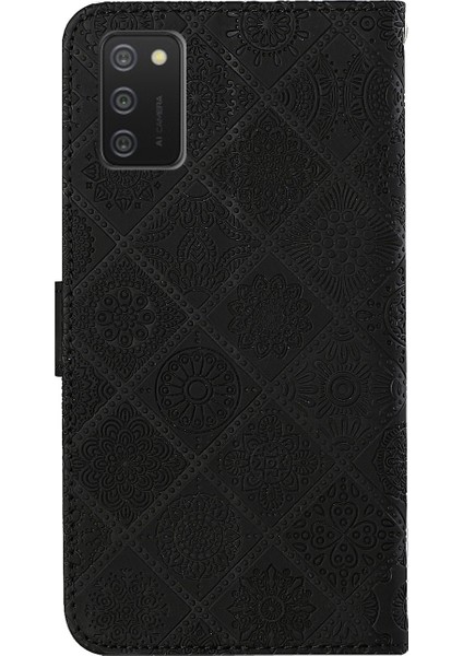 Mıknatıs Telek Samsung Galaxy A02S (166.5X75.9X9.2MM) Için Kayışlı Çiçek Cüzdan Deri Çanta (Yurt Dışından) modelleri