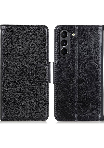 Nappa Doku Samsung Galaxy S21 Fe-Black Için Deri Deri Cüzdan Kılıfı (Yurt Dışından)