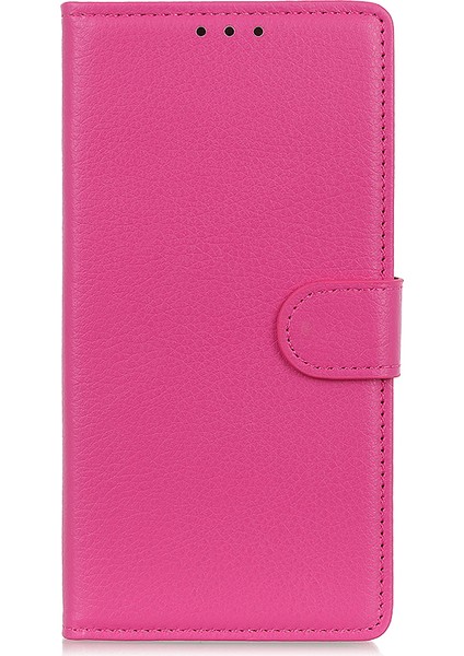Samsung Galaxy S21 Fe-Rose Için Klasik Litchi Doku Pu Deri Cüzdan Telefon Stand Kılıfı (Yurt Dışından)