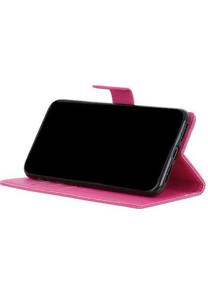 Samsung Galaxy S21 Fe-Rose Için Klasik Litchi Doku Pu Deri Cüzdan Telefon Stand Kılıfı (Yurt Dışından)