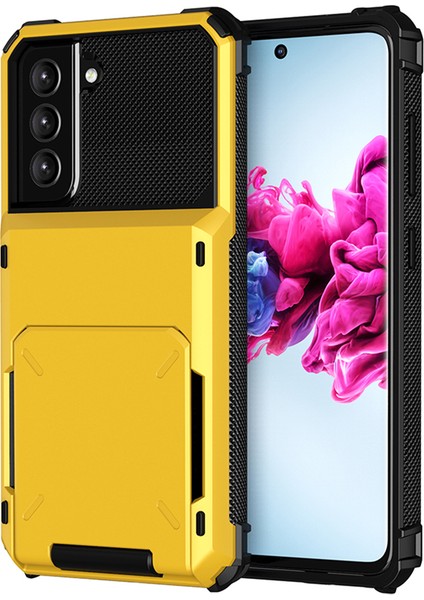 Folio Flip Tpu+Pc Hibrid Telefon Kabuğu Samsung Galaxy S21 Fe-Sarı (Yurt Dışından)