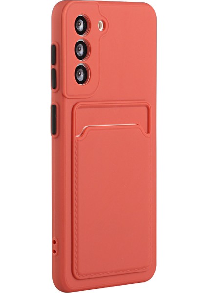 Samsung Galaxy S21+5G-CORAL Için Kart Yuvası ile Yumuşak Tpu Telefon Kılıfı Kapağı (Yurt Dışından)