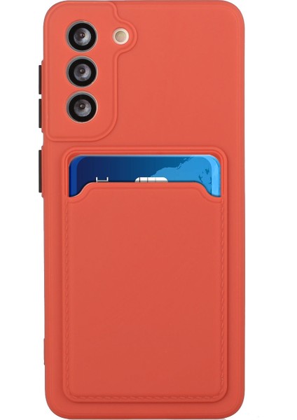 Samsung Galaxy S21+5G-CORAL Için Kart Yuvası ile Yumuşak Tpu Telefon Kılıfı Kapağı (Yurt Dışından)