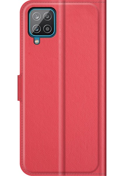 Cüzdan Tasarım Litchi Doku Deri Telefon Kılıfı Samsung Galaxy A22 4g (Ab Versiyonu) -Red (Yurt Dışından)