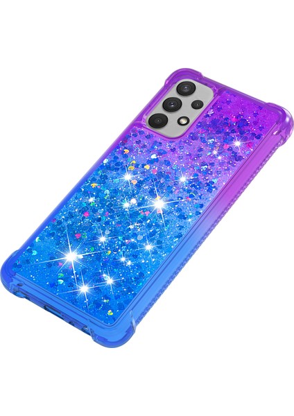 Samsung Galaxy A32 4g (Ab Versiyonu) Için Parıltılı Hareket Eden ve Şok Geçirmez Benzersiz Gradyan Renkli Telefon Kasası -Purple/mavi (Yurt Dışından) fırsatları