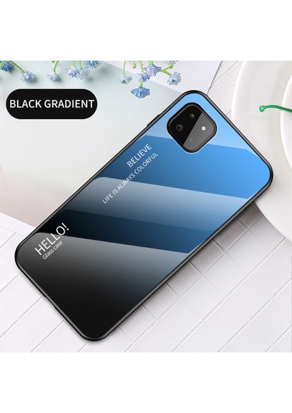 Samsung Galaxy A22 5g (Ab Versiyonu) Için Iyi Korunmuş Önleme Önleyici Temperli Cam Gradyan Tasarım Cep Telefonu Geri Kılıf (Yurt Dışından)