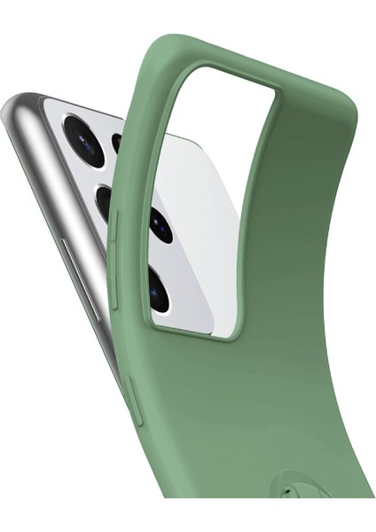 Yüzük Kickstand Tasarım Yumuşak Sıvı Silikon Telefon Koruyucu Kabuk Samsung Galaxy S21 Ultra 5g-Black Için Kayış (Yurt Dışından) fırsatları