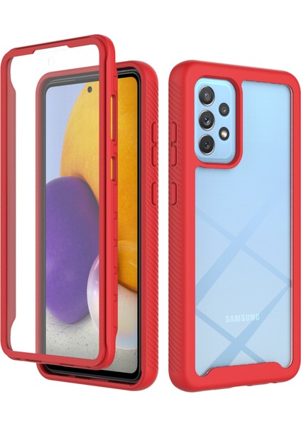 Samsung Galaxy A32 4g (Ab Versiyonu) Pc+Tpu+Pet Ekran Koruyucu Telefon Kılıfı Tam Koruma Kapak-Kırmızı (Yurt Dışından)