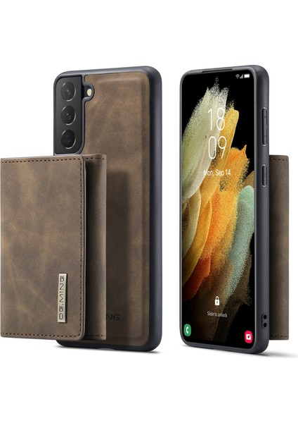 Samsung Galaxy S21 Fe-Coffee Için Kickstand ile Çıkarılabilir 2 Aradan 2 Arada Tasarım Deri Kaplamalı Tpu+Pc Kapı (Yurt Dışından)