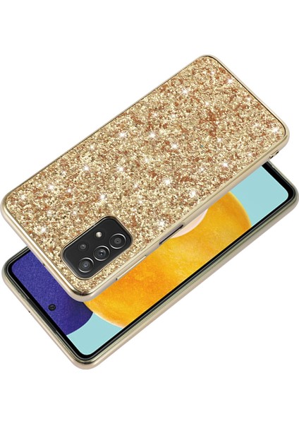 Parlak Pullar Tasarım Kaplama Tpu Frame+Pc Damgaya Dirençli Hibrit Kabuk Kılıfı Samsung Galaxy A32 5G/M32 5g-Black (Yurt Dışından)