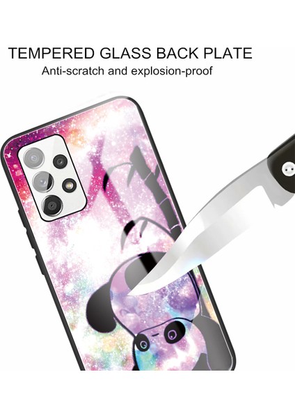 Desen Baskı Çizgiye Karşı Çizgiye Dönüşüm Önce Cam Samsung Galaxy A53 5g-Grup Panda Için (Yurt Dışından)