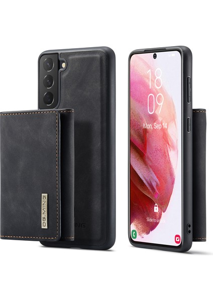 Samsung Galaxy S22 Için 5g Destek Kablosuz Şarj Çıkarılabilir 2-1 Direk Cüzdan Manyetik Telefon Case-Black (Yurt Dışından)