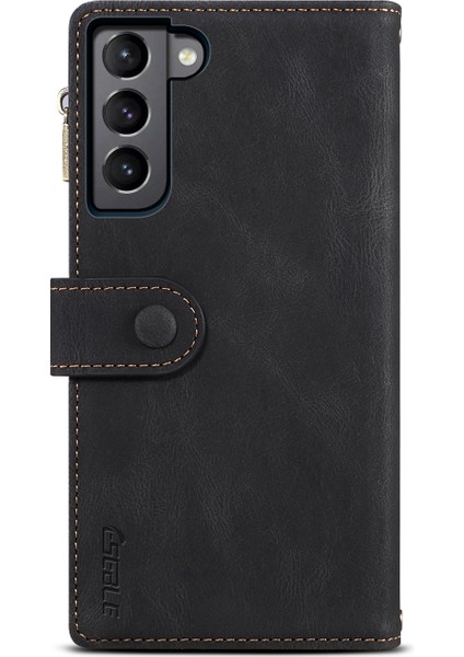 Samsung Galaxy S22+5G Çok Işlevli Fermuar Cep Cüzdanı Standı, Bilek Kayış-Siyah ile Şok Geçirmez Telefon Kasası (Yurt Dışından)