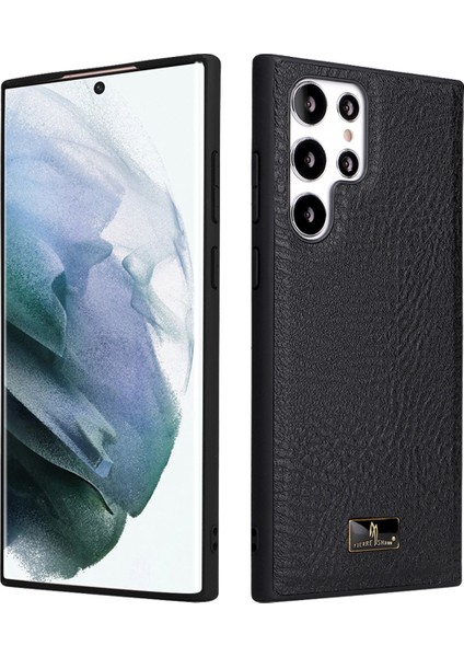 Samsung Galaxy S22 Ultra 5g Dokulu Pu Deri Kaplama Telefon Kılıf Anti-Çizelge Tpu+Pc Hibrid Kapak-Elephant Doku (Yurt Dışından)