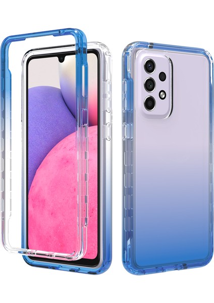 Samsung Galaxy A33 Için 5g Güçlendirilmiş Köşe Şok Emici Telefon Kılıfı Gradyan Tpu+Pc Koruyucu Kapak Sınıf Mavisi (Yurt Dışından)
