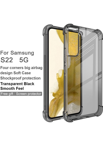 Samsung Galaxy S22 5g Için Hava Yastığı Şok Geçirmez Kasa, Açık Yumuşak Tpu Anti-Çizik Tampon Koruma Telefon Kapağı Ekran Koruyucusu-Şeffaf Siyah ile Kapak (Yurt Dışından) fiyatları