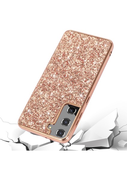 Samsung Galaxy S21 Fe 5g/galaxy S21 Fan Edition Elektraplatma Tpu Tampon+Sert Pc Geri Glitter Kapak Şok Geçirmez Moda Koruyucu Kasa Mavisi (Yurt Dışından)