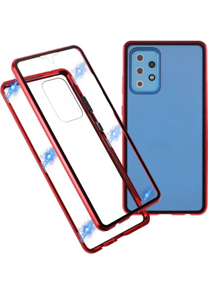 Manyetik Adsorpsiyon Metal Çerçeve+Samsung Galaxy A72 4g/5g-Kırmızı (Yurt Dışından)