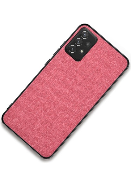 Samsung Galaxy A33 5g Için Fingerprint Anti-Sweat Birleştirme Bez Doku Pu Deri Kaplama Telefon Kapağı Hibrit Tpu+Pc Case-Pınk (Yurt Dışından)