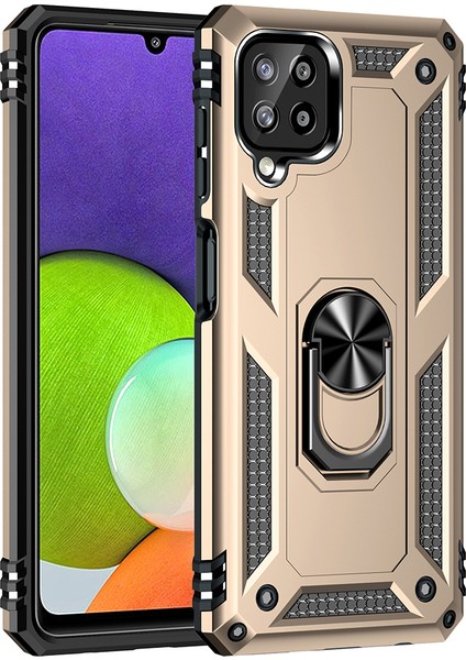 Samsung Galaxy A22 4g (Ab Versiyonu) Için Ring Kickstand ile Pc+Tpu Combo Hibrit Telefon Kabuğu Damla Dayanıklı Kapak (Yurt Dışından)