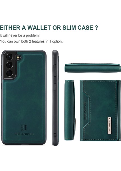 Samsung Galaxy S21 Fe-Green Için Kickstand ile Çıkarılabilir Cüzdan Tasarım Hibrit Kılıf (Yurt Dışından)