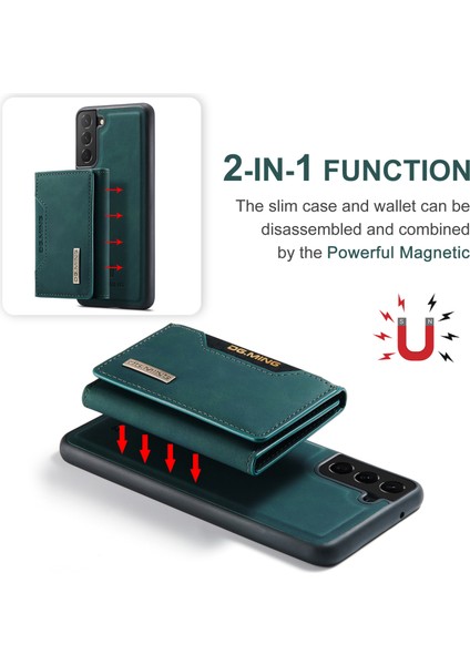 Samsung Galaxy S21 Fe-Green Için Kickstand ile Çıkarılabilir Cüzdan Tasarım Hibrit Kılıf (Yurt Dışından)