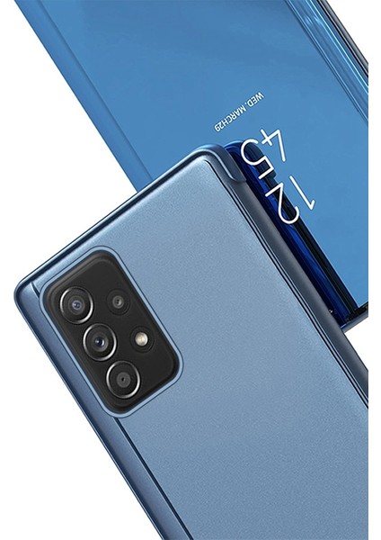 Samsung Galaxy A53 Için 5g Pencereyi Görüntüle Elektroplat Kaplama Kılıfı Pu Deri Stand Tam Vücut Koruyucu Ayna Flip Folio Cover Cover Silver (Yurt Dışından)